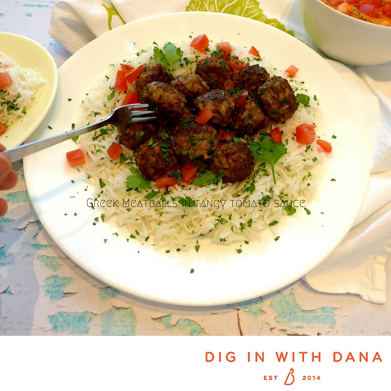 Greek Meatballs In Tangy Tomato Sauce * Dig In With Dana